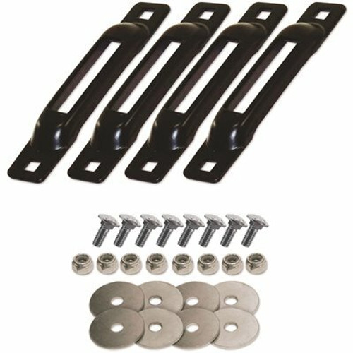 SNAP-LOC E-Track Single Strap Anchor in Black with Carriage Bolts (4-Pack)