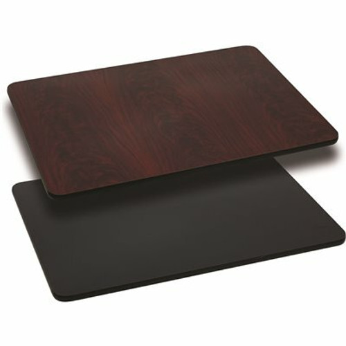 Carnegy Avenue Glenbrook 24 in. x 30 in. Black or Mahogany Reversible Laminate Rectangle Table Top