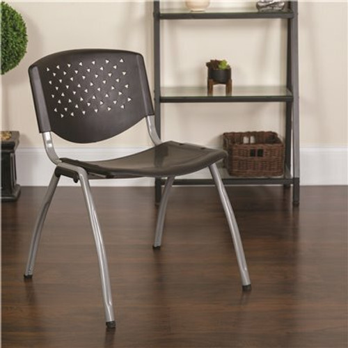 Carnegy Avenue Plastic Stackable Chair in Black 308675981