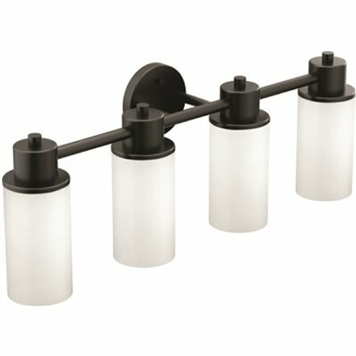 MOEN Iso 4-Light Matte Black Globe Vanity Light