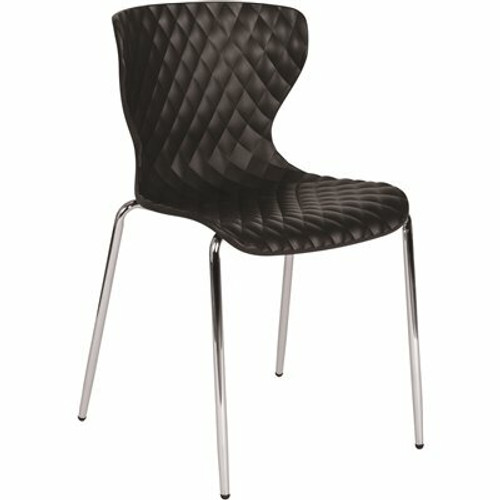 Carnegy Avenue Plastic Stackable Chair in Black 308681395