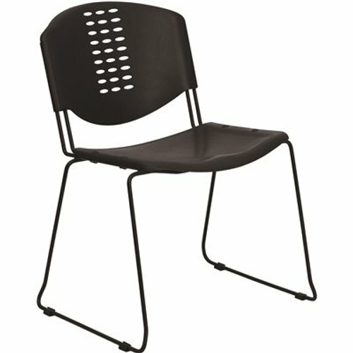 Carnegy Avenue Plastic Stackable Chair in Black 308685366