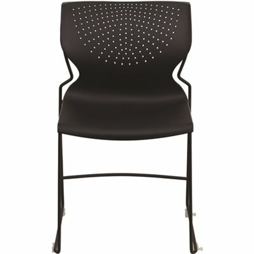 Carnegy Avenue Plastic Stackable Chair in Black 308685367