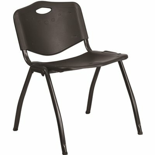 Carnegy Avenue Plastic Stackable Chair in Black 308685368