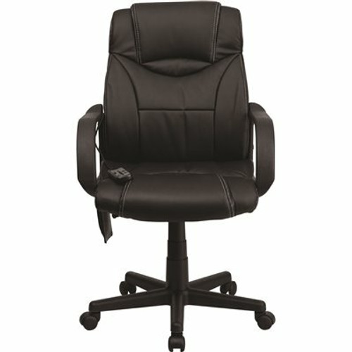 Carnegy Avenue Faux Leather Swivel Ergonomic Office Chair in Black 308685590