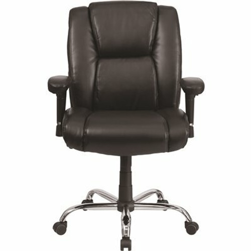 Carnegy Avenue Hercules Faux Leather Swivel Ergonomic Office Chair in Black Leather with Arms Carnegy Avenue Hercules Faux Leather Swivel Ergonomic Office Chair in Black Leather with Arms