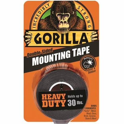 Gorilla 1 in. x 1.67 yds. Black Heavy Duty Mounting Tape (6-Pack)