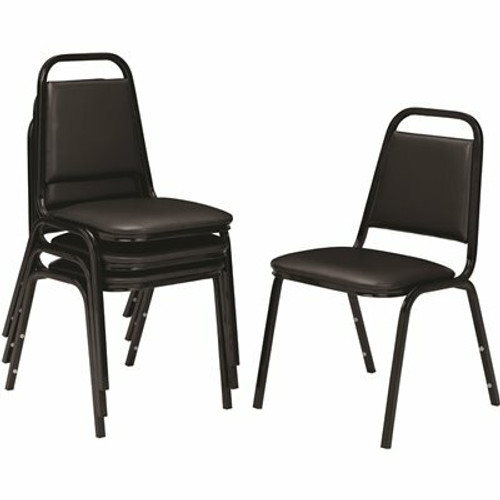 National Public Seating 9100 Series Panther Black Vinyl Upholstered Banquet Chair (4-Pack)