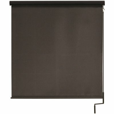 SeaSun Moonstone Dark Brown Cordless Outdoor Patio Roller Shade with Valance 120 in. W x 96 in. L
