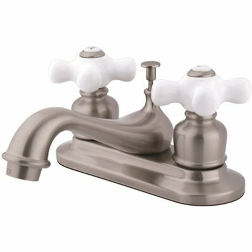 Kingston Brass Restoration 4 in. Centerset 2-Handle Bathroom Faucet in Brushed Nickel