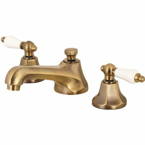Kingston Brass Metropolitan 8 in. Widespread 2-Handle Bathroom Faucet in Antique Brass