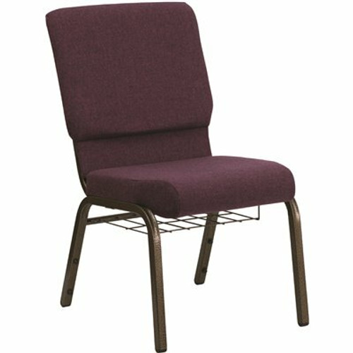 Carnegy Avenue Plum Fabric/Gold Vein Frame Stack Chair