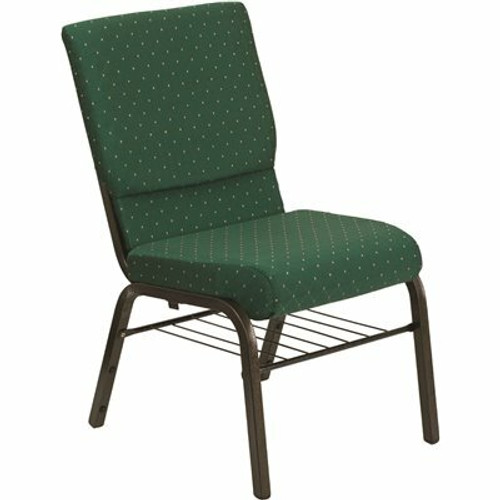 Carnegy Avenue Green Patterned Fabric/Gold Vein Frame Stack Chair 309321320