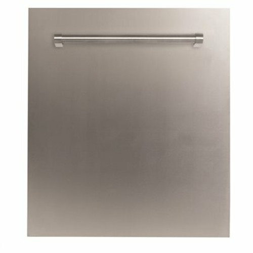 ZLINE Kitchen and Bath 24 in. Top Control 6-Cycle Compact Dishwasher with 2 Racks in Stainless Steel & Traditional Handle