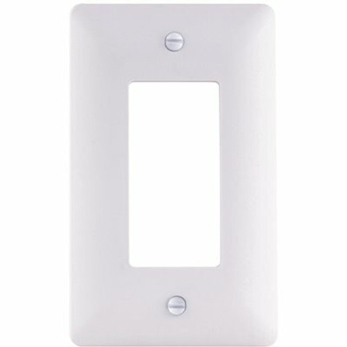 TITAN 1-Gang Plastic Decorator Wall Plate, White Textured (5-Pack)