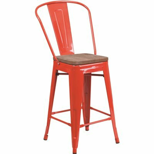 Flash Furniture 24.25 in. Red Bar Stool