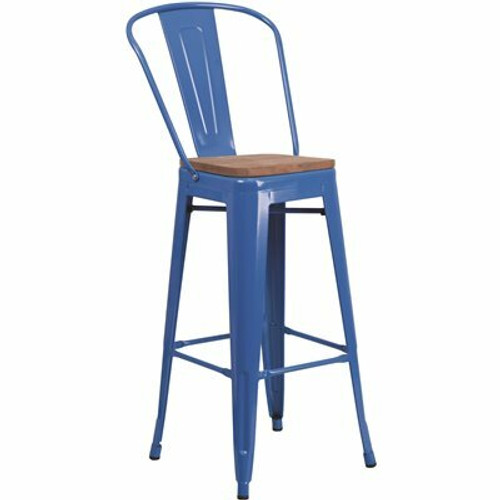 Flash Furniture 30.5 in. Blue Bar Stool