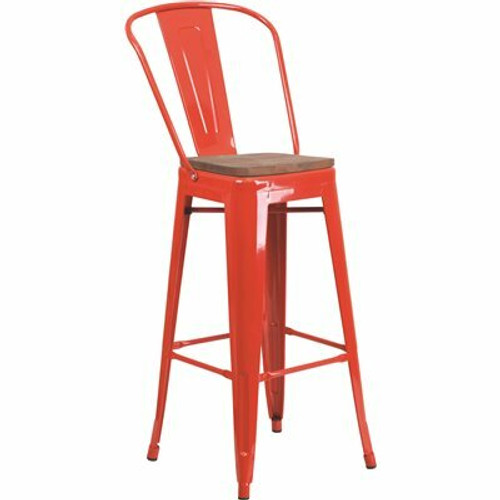 Flash Furniture 30.5 in. Red Bar Stool