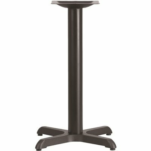 Black Beverly 22 in. x 22 in. Restaurant Table X-Base with 3 in. D Table Height Column, X-Base Cast Iron Table Base