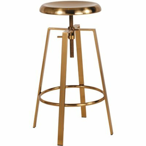 Carnegy Avenue 35 in. Adjustable Height Gold Bar Stool