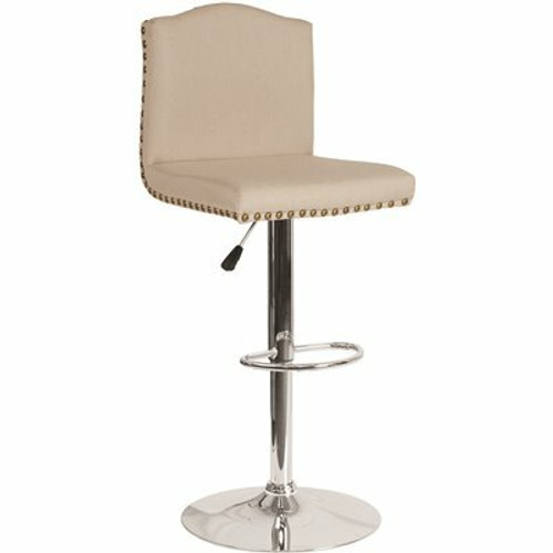 Carnegy Avenue 32.5 in. Beige Fabric Bar Stool