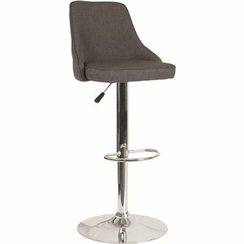 Carnegy Avenue 32.5 in. Dark Gray Fabric Bar Stool
