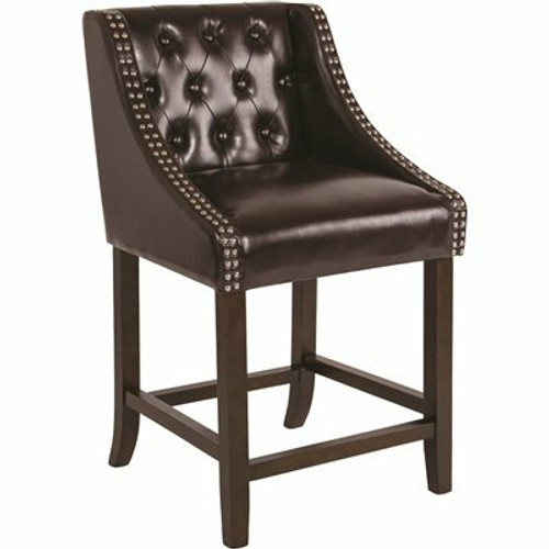 Carnegy Avenue 24 in. Brown Leather Bar Stool 309817251