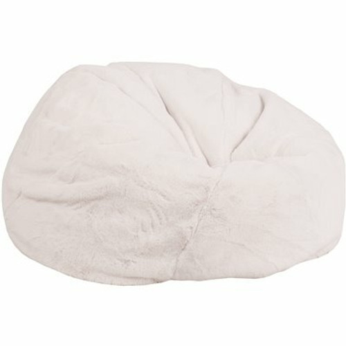 Flash Furniture White Furry Bean Bag Chair Flash Furniture White Furry Bean Bag Chair