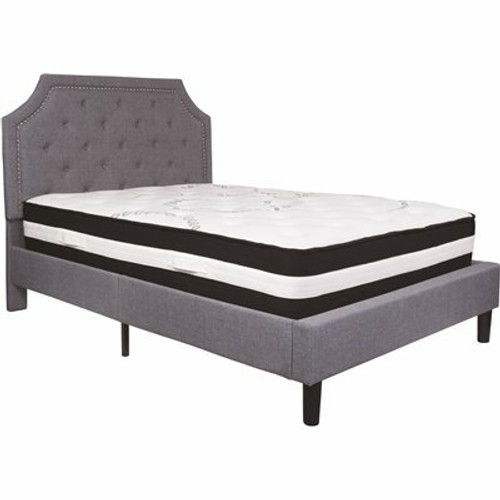 Flash Furniture Light Gray Full Platform Bed and Mattress Set 309891374
