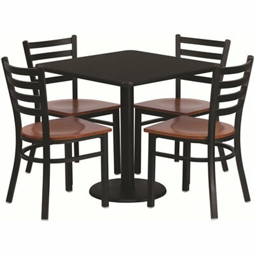 Carnegy Avenue 5-Piece Black Table and Chair Set 309982914