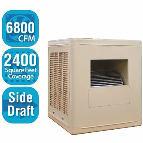 Hessaire 6,800 CFM Side-Draft Aspen Evaporative Cooler for 2,400 sq. ft. (Motor not Included) Hessaire 6,800 CFM Side-Draft Aspen Evaporative Cooler for 2,400 sq. ft. (Motor not Included)