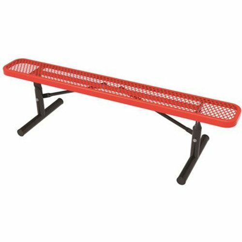 Everest 6 ft. Red Portable Park Bench without Back