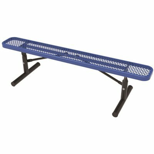 Everest 8 ft. Blue Portable Park Bench without Back