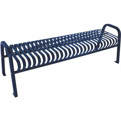 Plaza 6 ft. Ultra Blue Steel Strap Bench without Back
