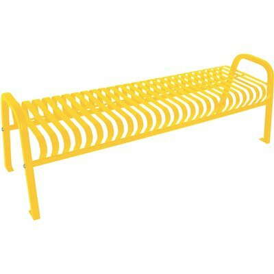 Plaza 8 ft. Yellow Steel Strap Bench without Back