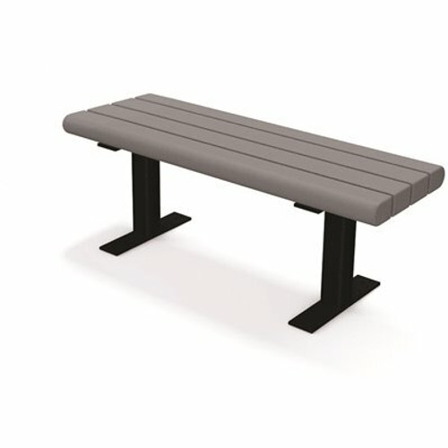 Jameson 4 ft. Gray Surface Mount Recycled Plastic Bench