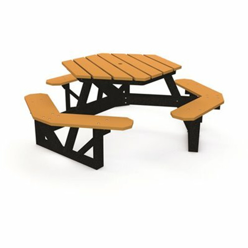 Hex 6 ft. Cedar Recycled Plastic Picnic Table Hex 6 ft. Cedar Recycled Plastic Picnic Table