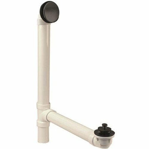 Westbrass 12 in. PVC Bath Waste and Illusionary Overflow, Matte Black