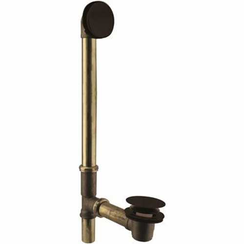 Westbrass 22 in. Brass Drain Bath Waste and Illusionary Overflow, Matte Black