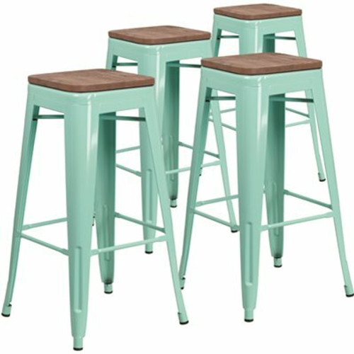 Carnegy Avenue 30 in. Mint Green Bar Stool (4-Pack) Carnegy Avenue 30 in. Mint Green Bar Stool (4-Pack)
