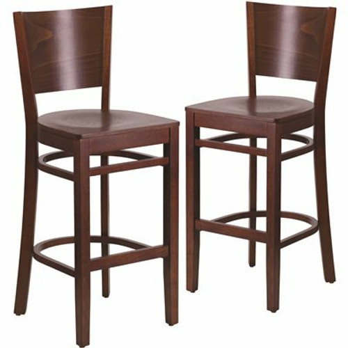 Carnegy Avenue 29.25 in. Walnut Wood Seat/Walnut Wood Frame Bar Stool (2-pack) 311141710