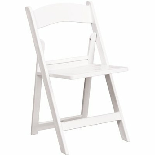 Carnegy Avenue White Resin Seat with Resin Frame Folding Chair (Set of 2)