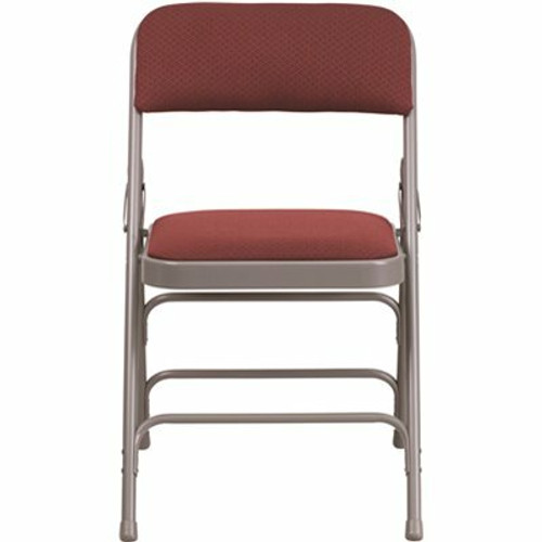 Flash Furniture Burgundy Patterned Metal Folding Chair (2-Pack)