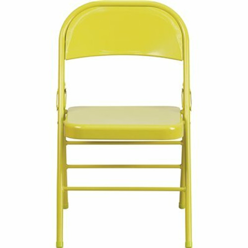 Flash Furniture Twisted Citron Metal Folding Chair (4-Pack)