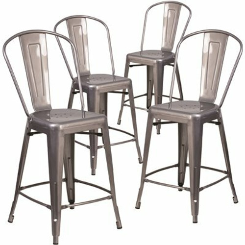 Carnegy Avenue 24.5 in. Clear Coated Bar Stool (Set of 4) Carnegy Avenue 24.5 in. Clear Coated Bar Stool (Set of 4)