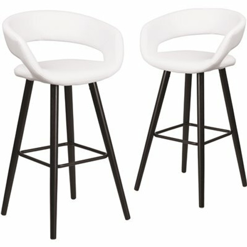 Carnegy Avenue 39 in. White Bar Stool (Set of 2)