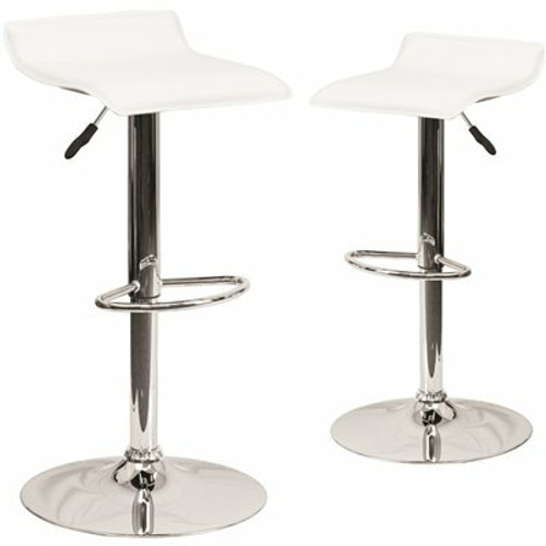 Carnegy Avenue 34 in. White Bar Stool (Set of 2)