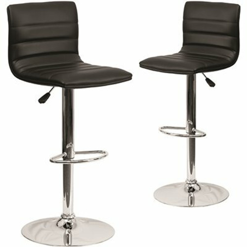 Carnegy Avenue 44 in. Black Bar Stool (Set of 2)