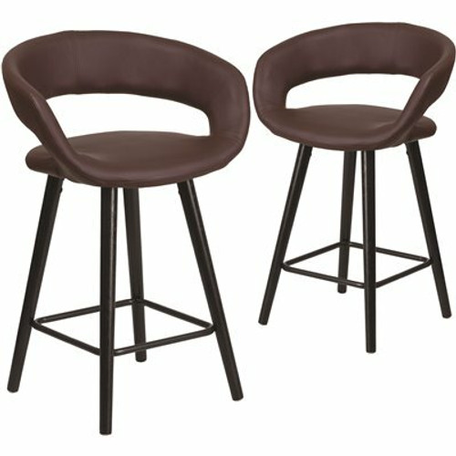 Carnegy Avenue 33.25 in. Brown Bar Stool (Set of 2) 311238949