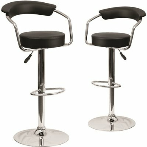 Carnegy Avenue 42.25 in. Black Bar Stool (Set of 2)